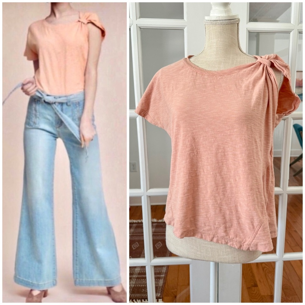 Deletta | Anthropologie Margot Gathered Tee